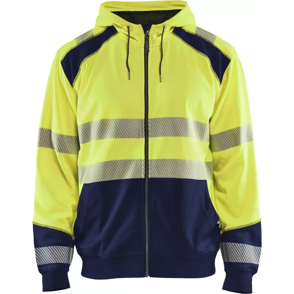 Blåkläder 354625283389, High Vis Hooded Sweatshirt, Yellow/Navy Blue, image 1, gallery thumbnail