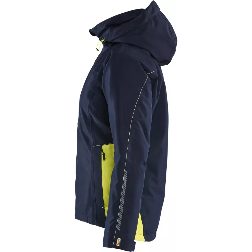Blaklader 497219778633, Ladies Lined Lightweight Winter Jacket, Dark Navy/Yellow, image 3, gallery thumbnail