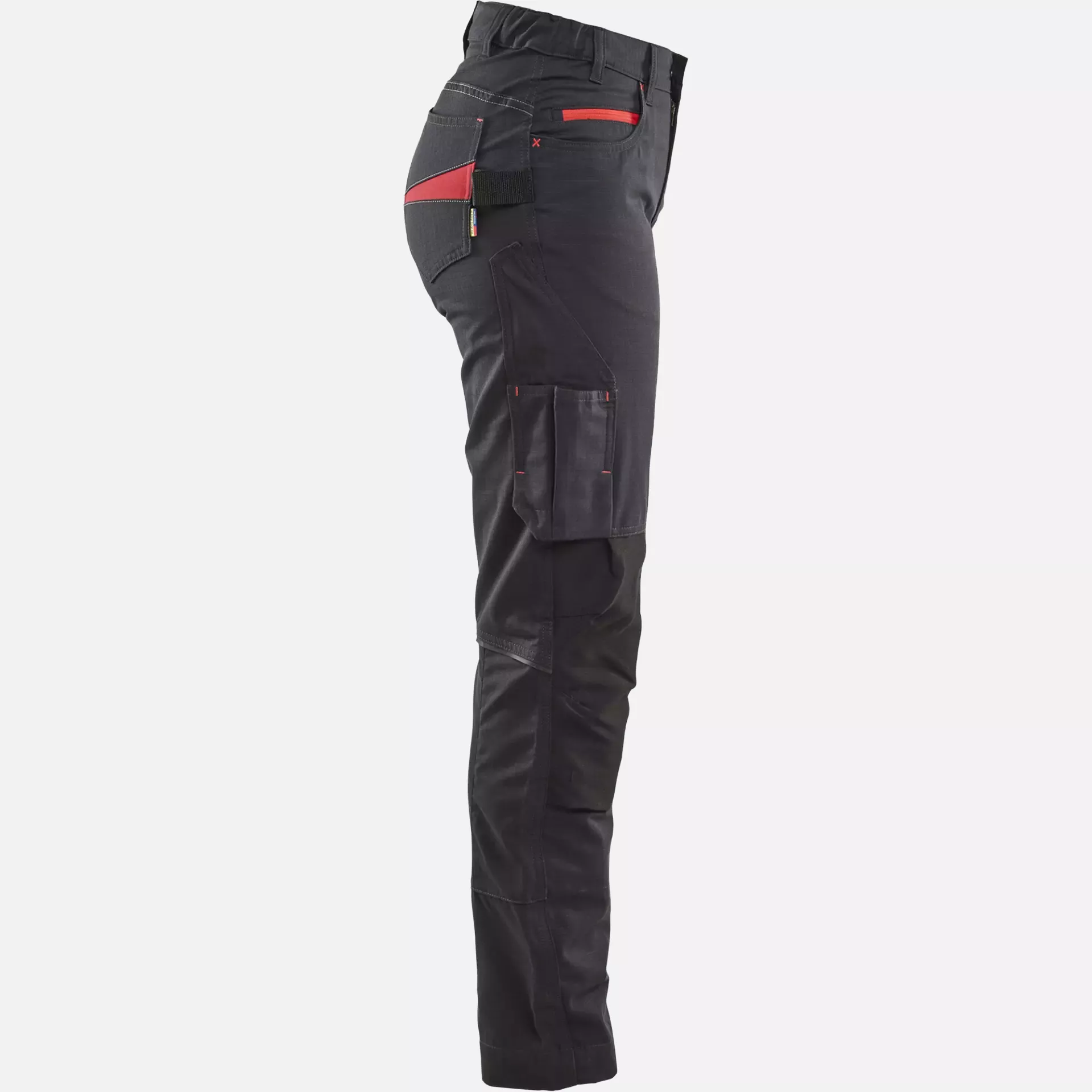 Blaklader 719513309956, Ladies Stretch Work Trousers, Black/Red, image 2