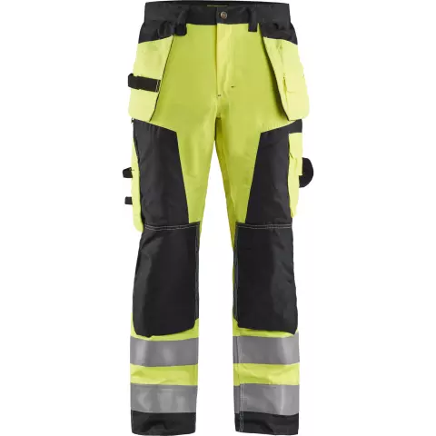 Blaklader High Vis Craftsman Work Trousers, Yellow/Black