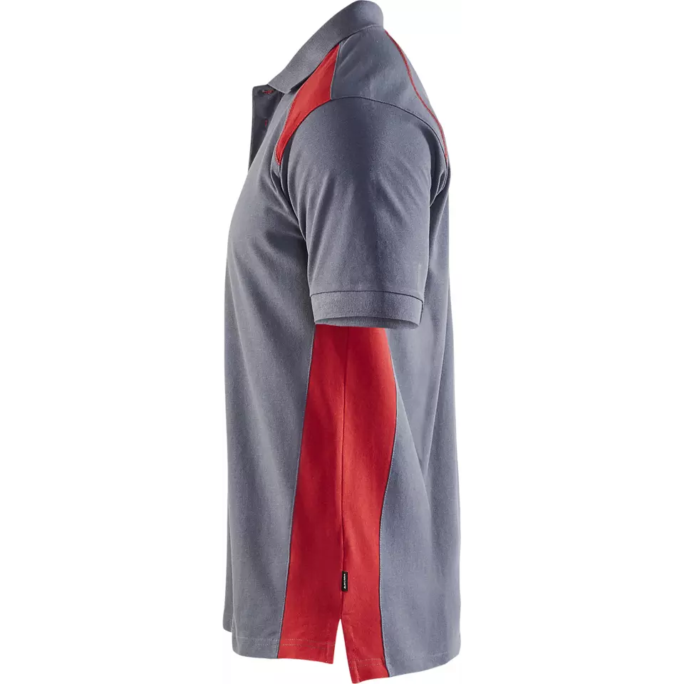Blaklader 332410509456, Polo Shirt, Grey/Red, image 3, gallery thumbnail