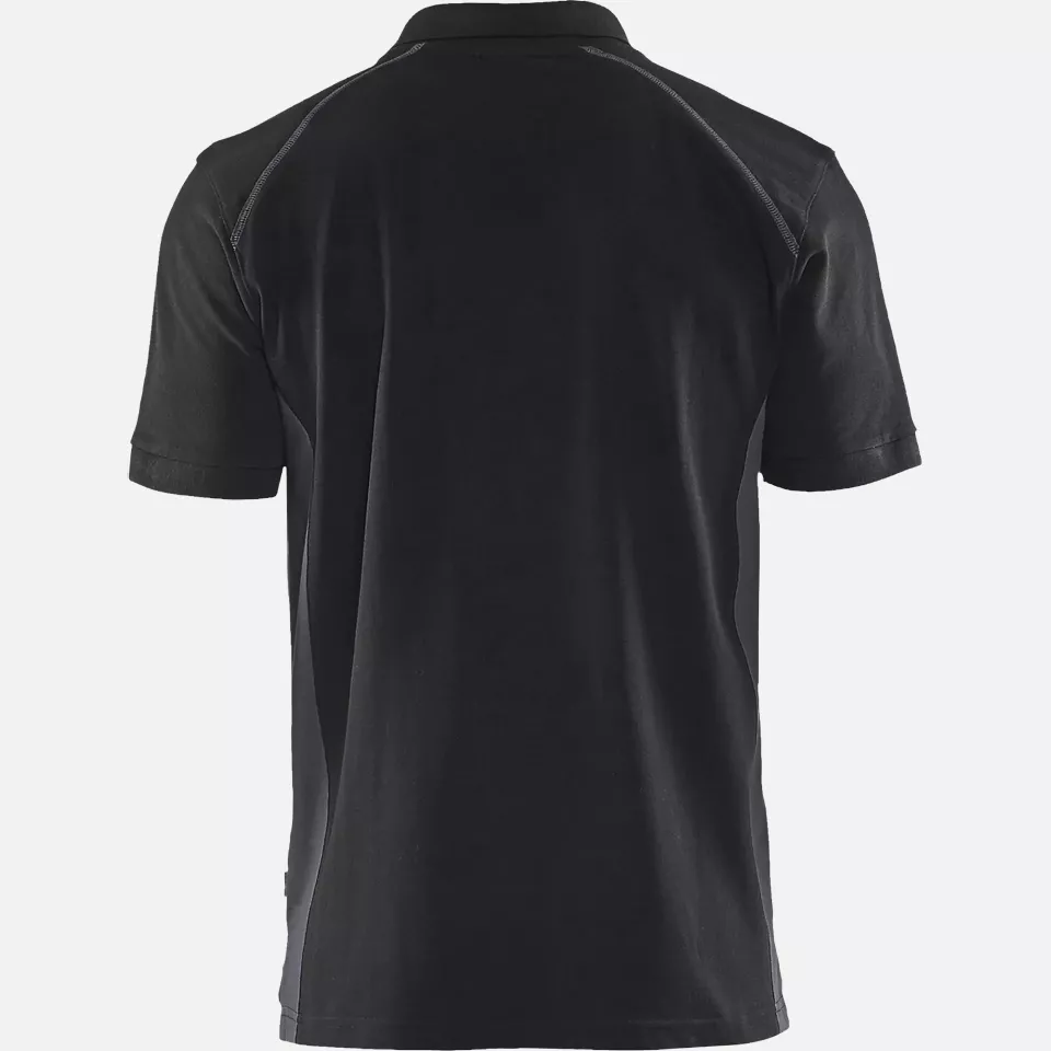 Blaklader 332410509996, Polo Shirt, Black/Medium Grey, image 4, gallery thumbnail