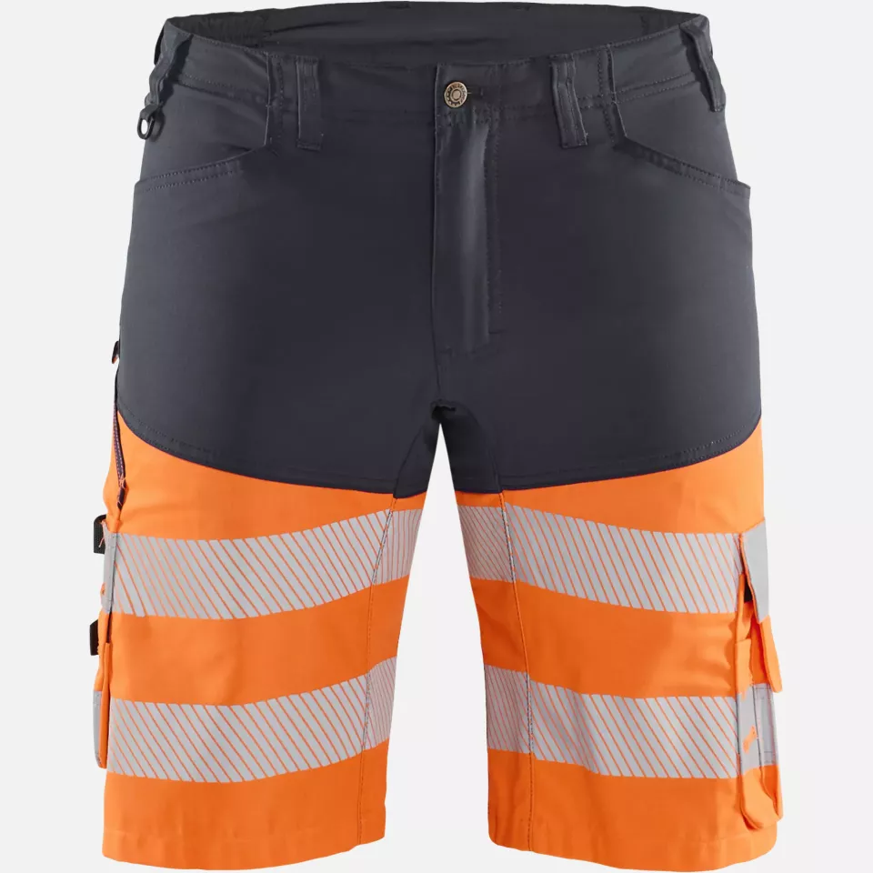 Blaklader 154118119653, High Vis Stretch Shorts, Medium Grey/Orange, image 1, gallery thumbnail