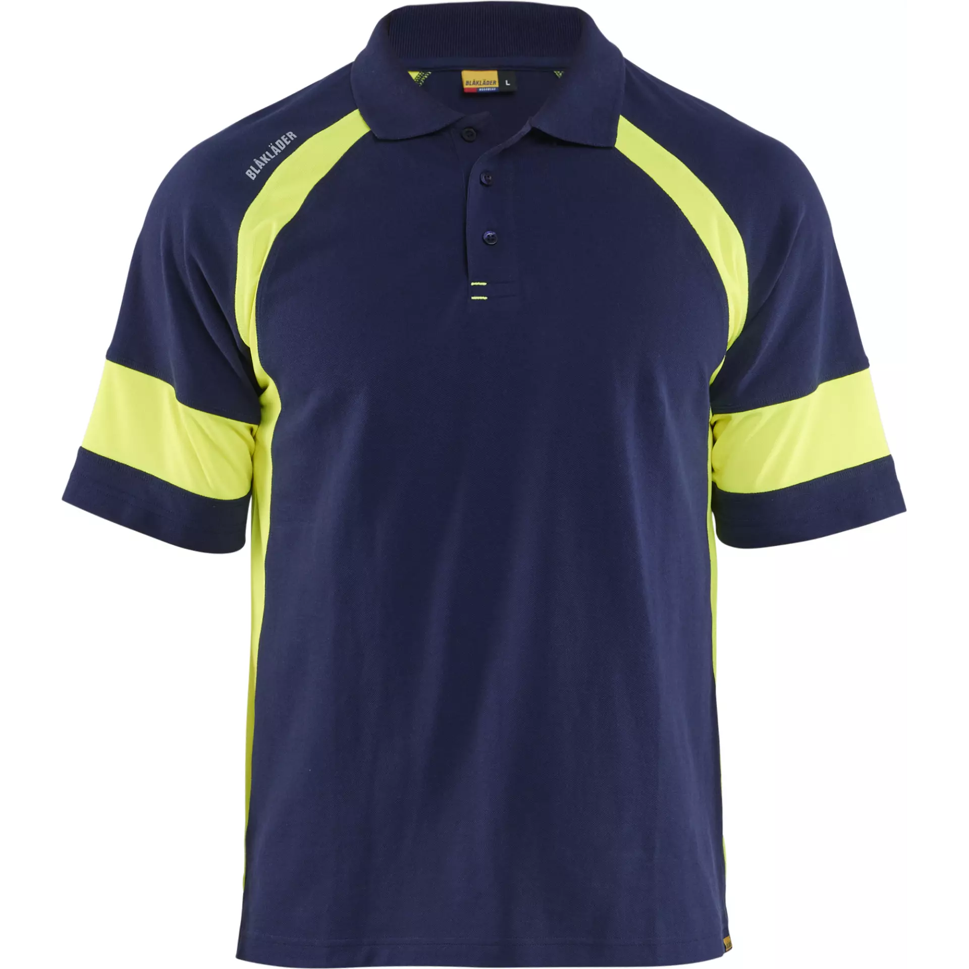 Blaklader 352810508933, High Vis Polo Shirt, Navy Blue/ Yellow, image 1
