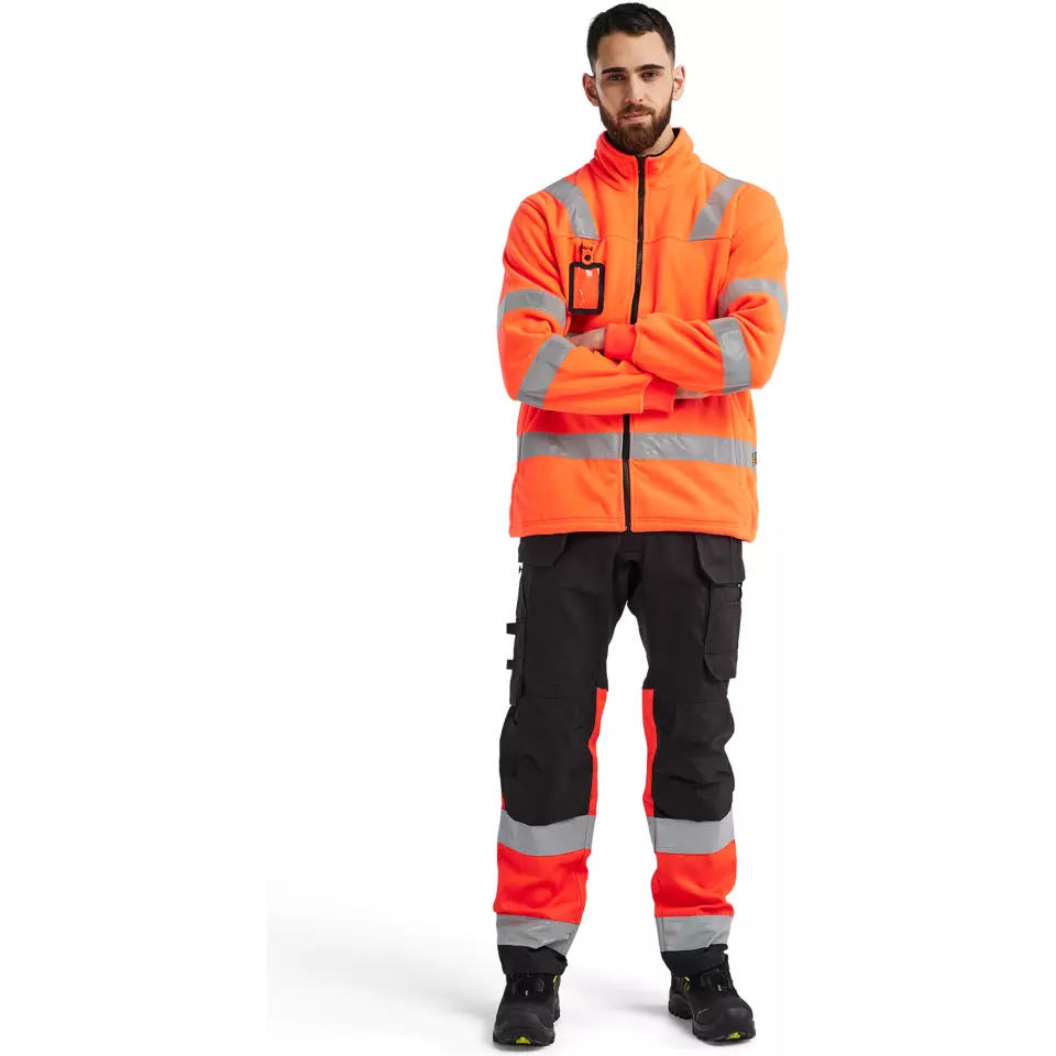 Blåkläder 483325605500, High Vis Fleece Jacket, Red, image 5, gallery thumbnail