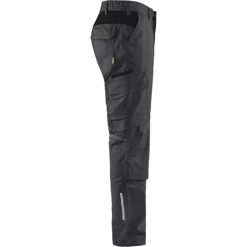 Blaklader 144818329699, Industry Stretch Work Trousers with Knee Pad Pockets, Medium Grey/Black, image 2, gallery thumbnail