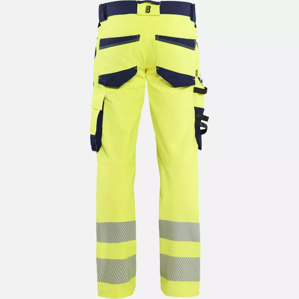 Blaklader 112416483389, Hi-Vis Work Trousers 4-Way Stretch, Hi-Vis Yellow/Navy Blue, image 4, gallery thumbnail