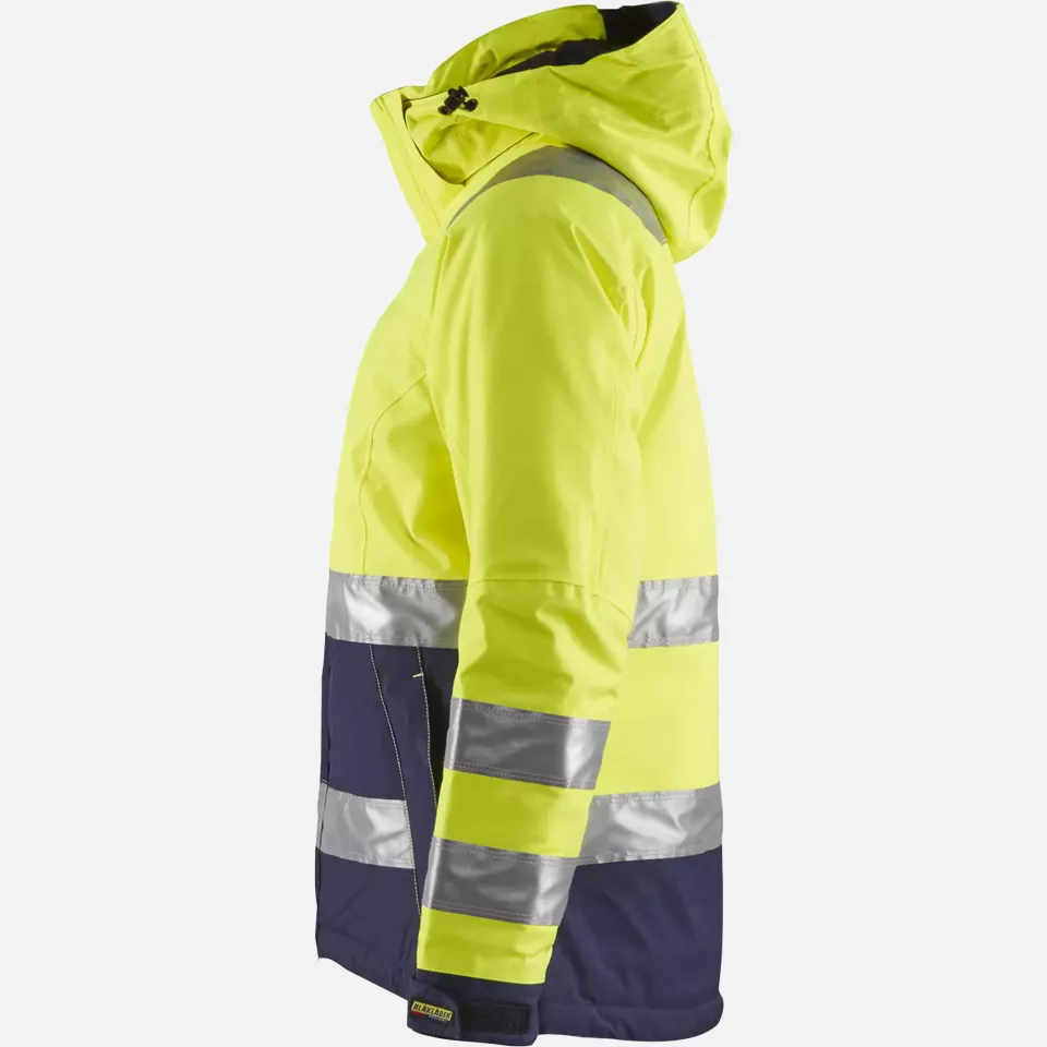 Blaklader 487219873389, High Vis Women's Winter Jacket, Yellow/Navy Blue, image 3, gallery thumbnail