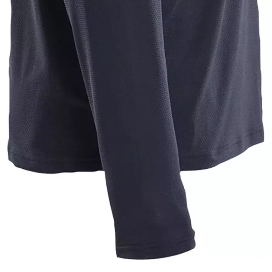 **Long Sleeve** design offers full-arm coverage for added protection and comfort.