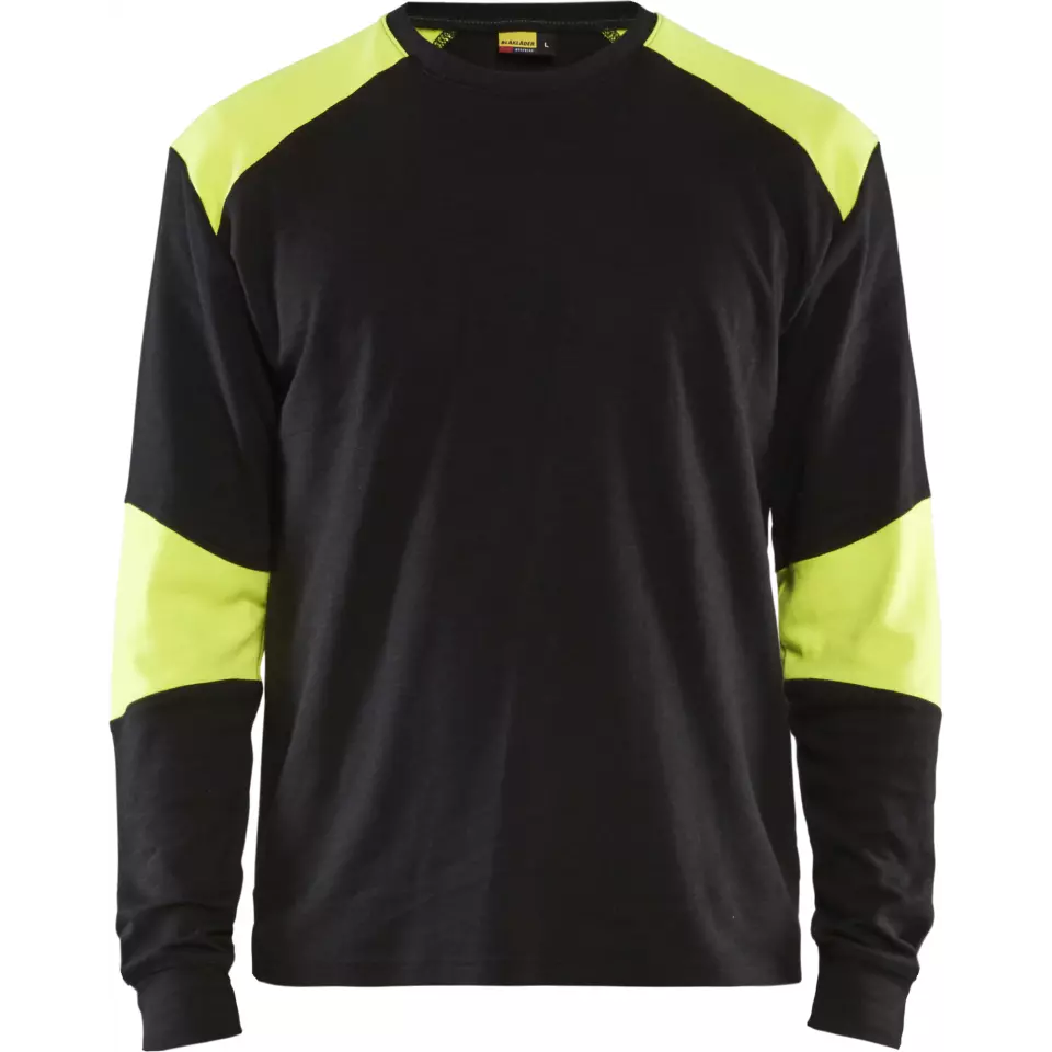 Blaklader 345717618933, Flammschutz Langarm Shirt, Marineblau/ Gelb, image 1, gallery thumbnail