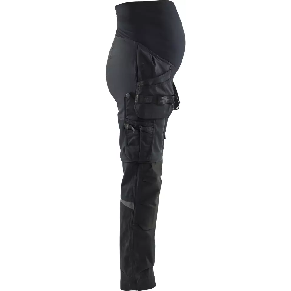 Blåkläder 710313449900, Zip-Off Craftsman Maternity Trousers, Black, image 2, gallery thumbnail