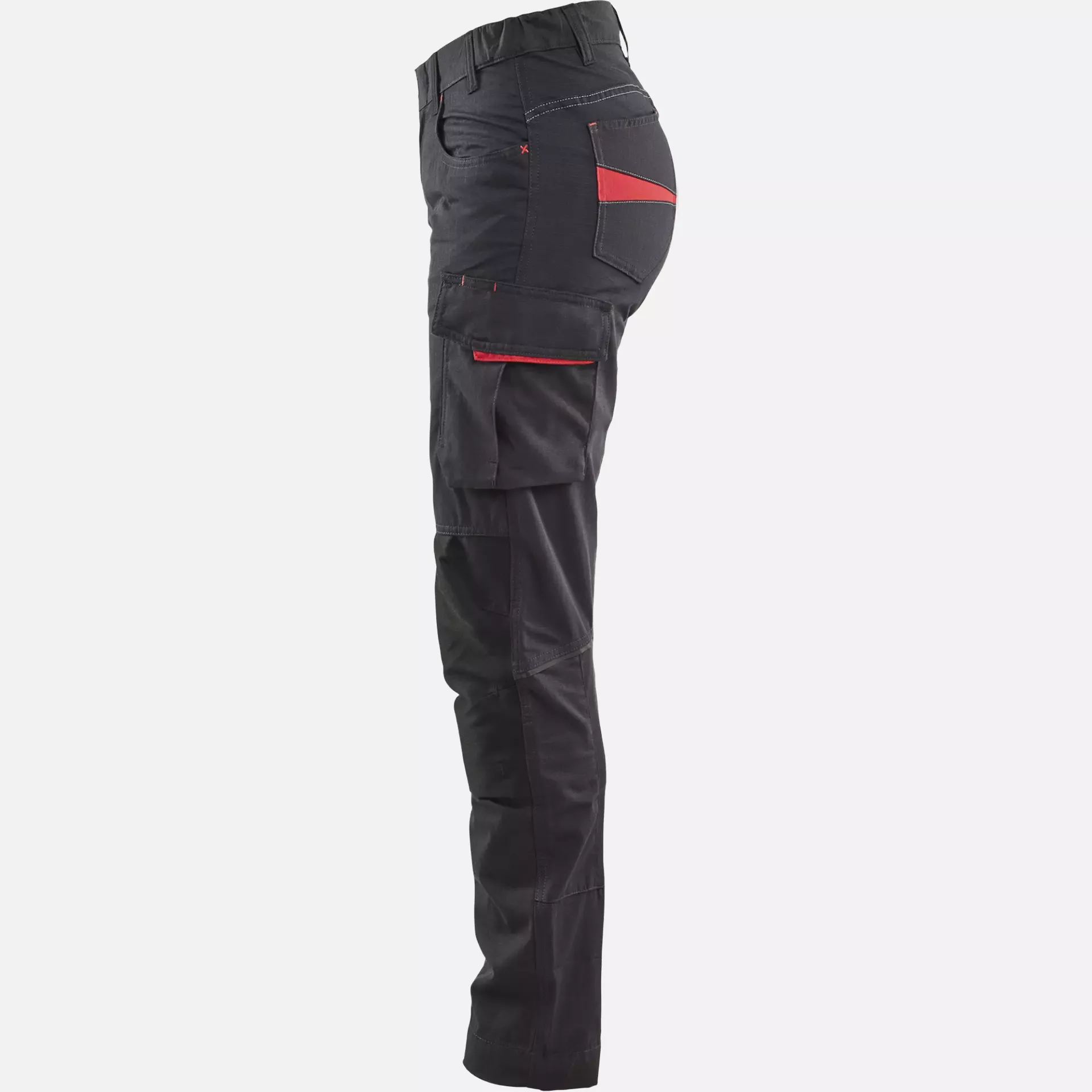 Blaklader 719513309956, Ladies Stretch Work Trousers, Black/Red, image 3