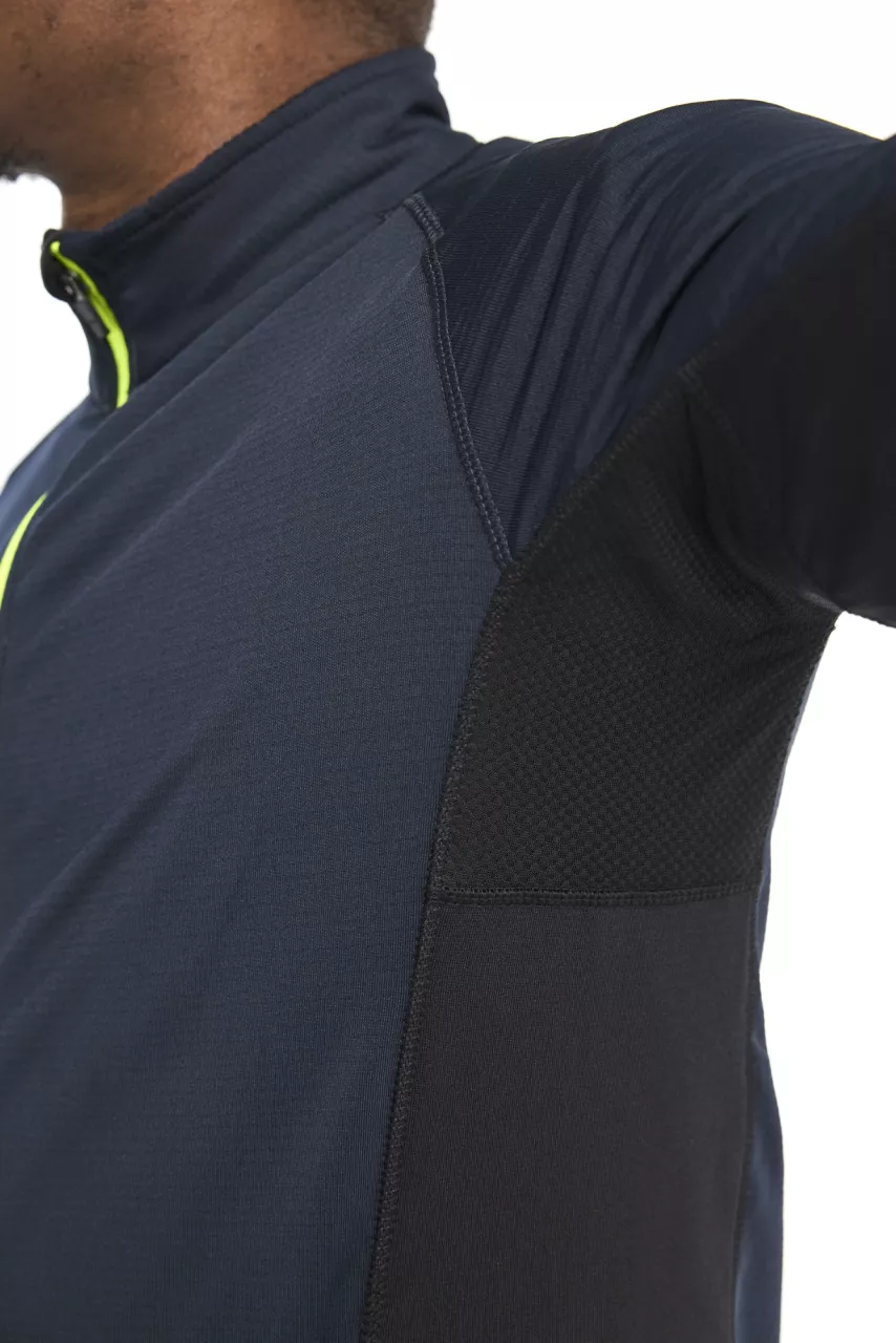 Blaklader 473525398633, STRIKER Fleece Jacket, Dark Navy/High Vis Yellow, image 8, gallery thumbnail