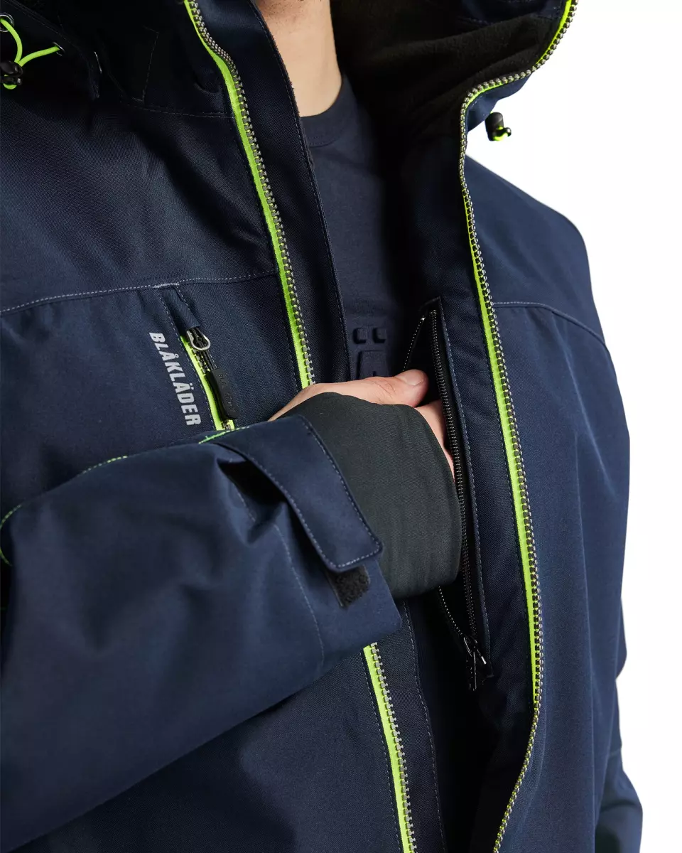 Blaklader 489019778633, Lined Lightweight Winter Jacket, Dark Navy/Yellow, image 6, gallery thumbnail