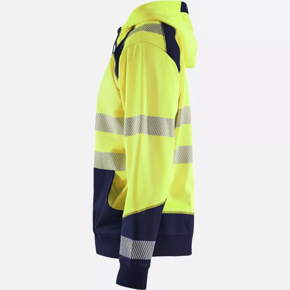 Blaklader 354625283389, High Vis Kapuzen Sweatshirt, Gelb/Marineblau, image 3, gallery thumbnail
