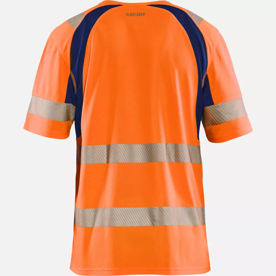 Blaklader 339710135389, High Vis UV Protection T-Shirt, Orange/Navy Blue, image 4, gallery thumbnail