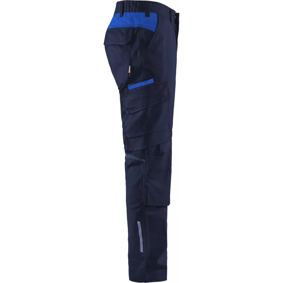 Blaklader 144818328985, Industry Stretch Work Trousers with Knee Pad Pockets, Navy Blue/Royal Blue, image 2, gallery thumbnail