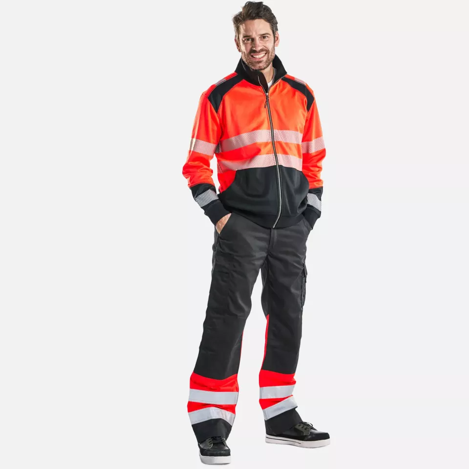 Blaklader 355825285599, High Vis Zip Sweatshirt, Red/Black, image 5, gallery thumbnail