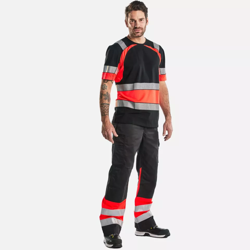 Blaklader 342110309955, High Vis T-Shirt, Schwarz/High Vis Rot, image 5, gallery thumbnail