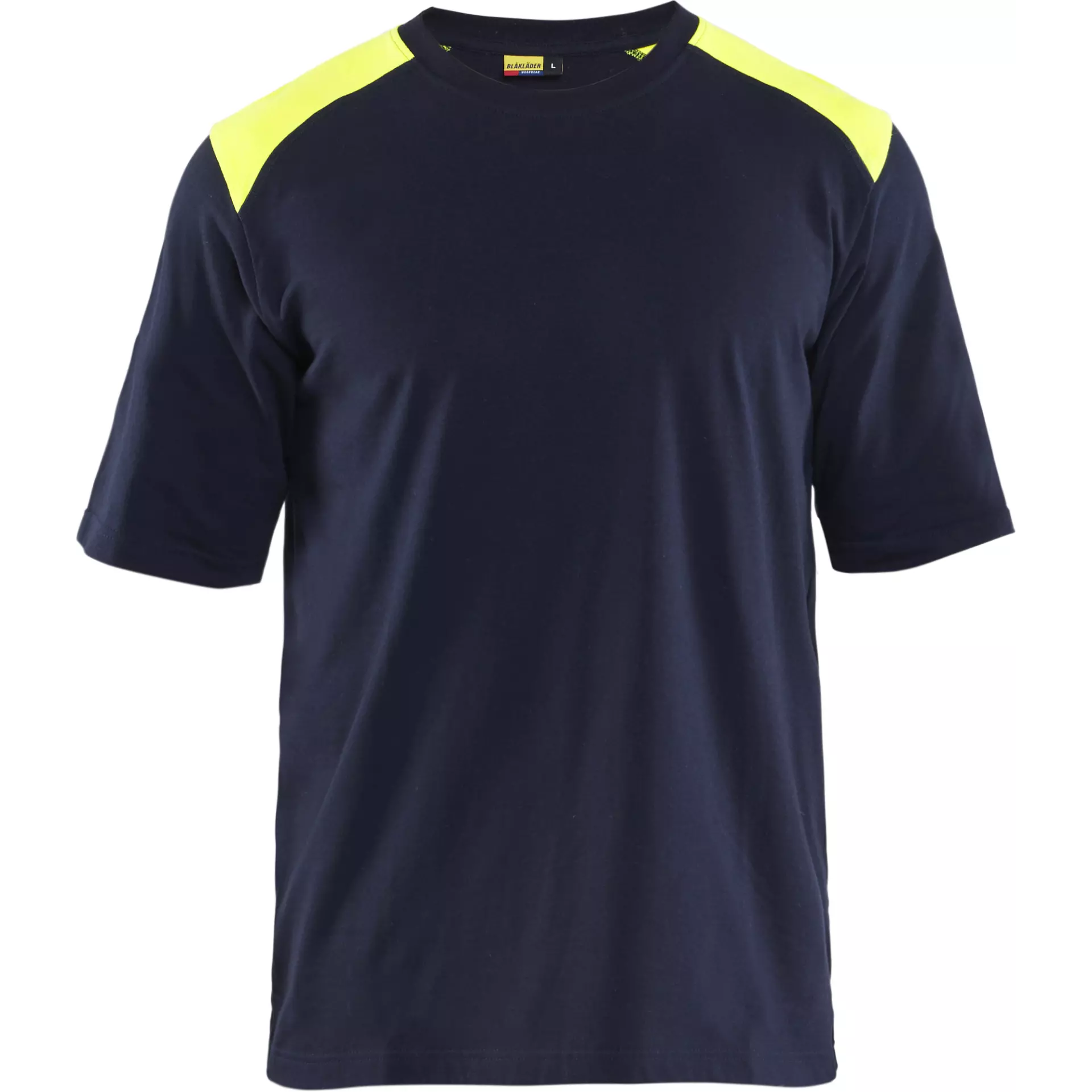 Blaklader 347617378933, Flame Resistant T-Shirt, Navy Blue/ Yellow