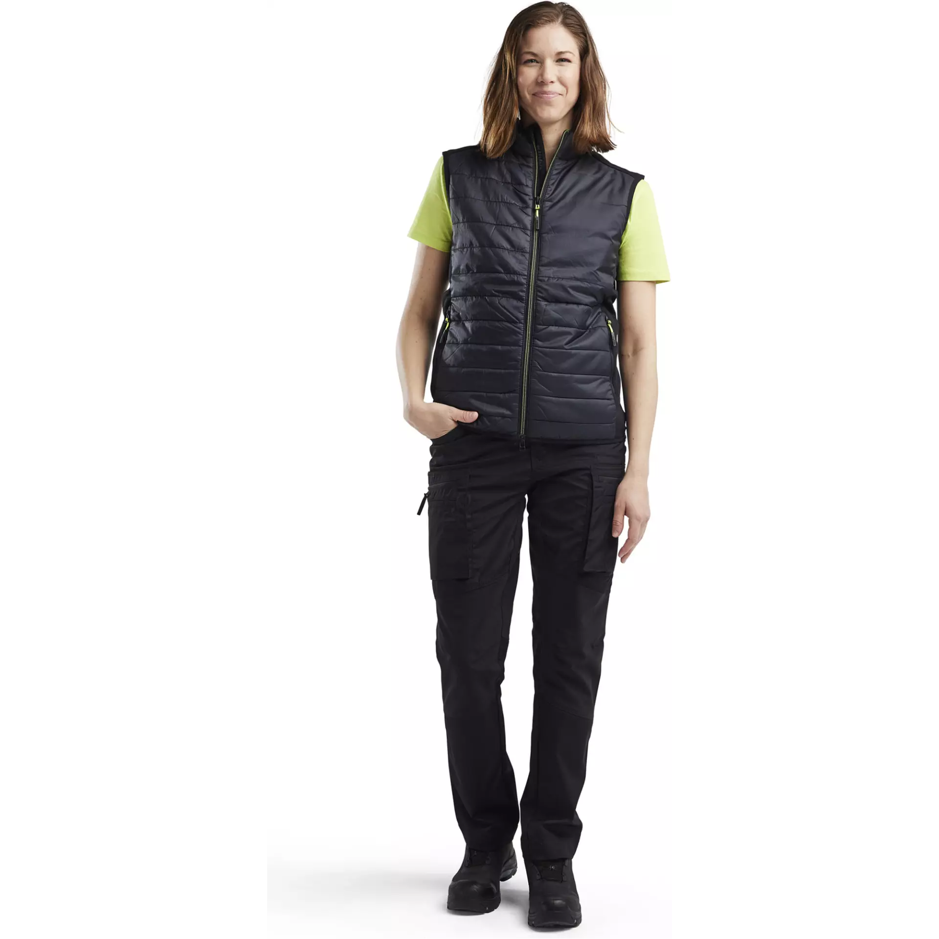 Blaklader 386420309933, Damen Gefütterte Weste, Schwarz/Gelb, image 5