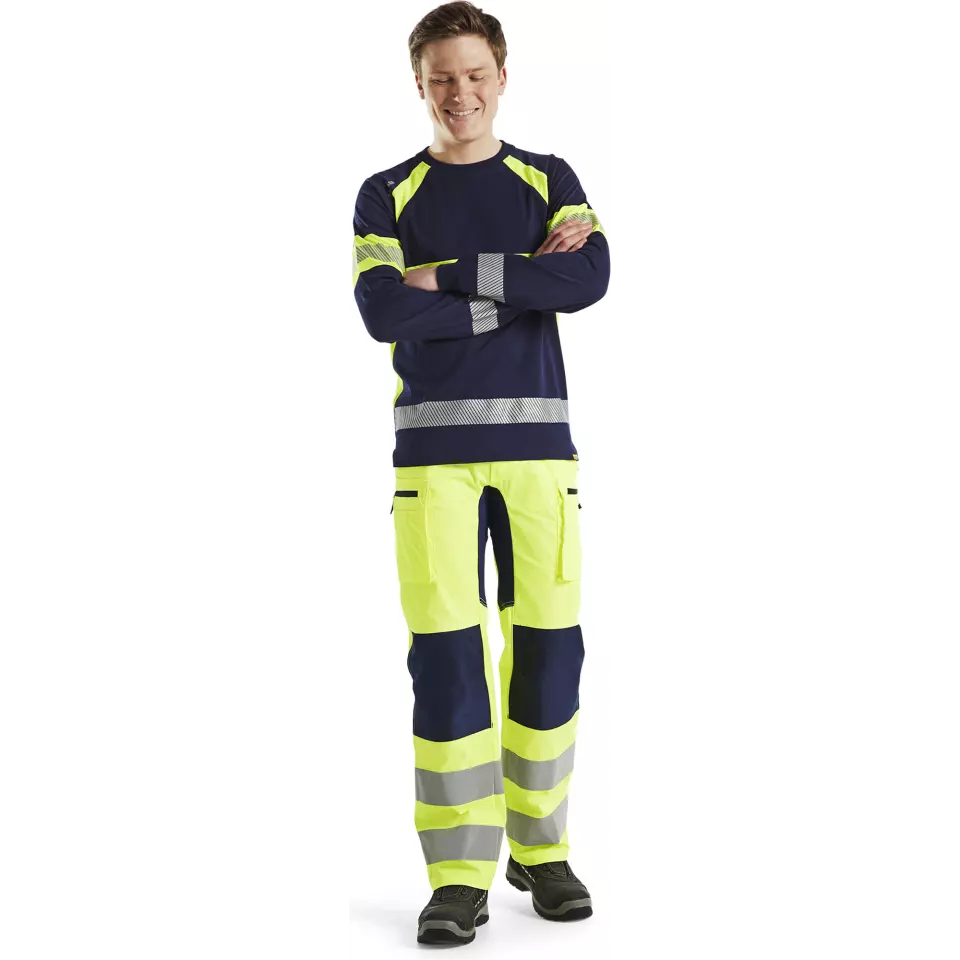 Blåkläder 158518113389, High Vis Stretch Work Pants, Yellow/Navy, image 5, gallery thumbnail