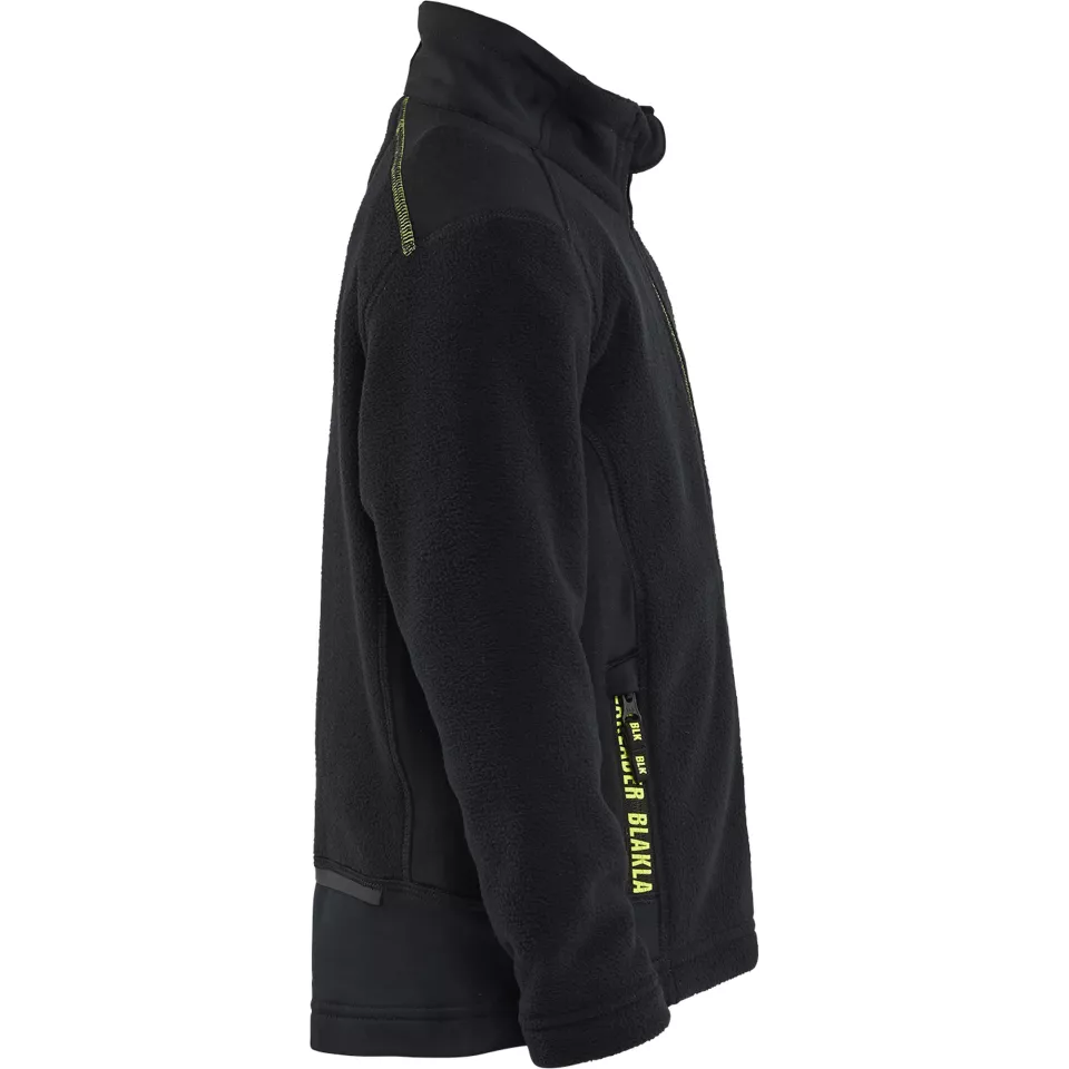 Blaklader 520610109933, Kids Microfleece Pullover, Black/High Vis Yellow, image 2, gallery thumbnail