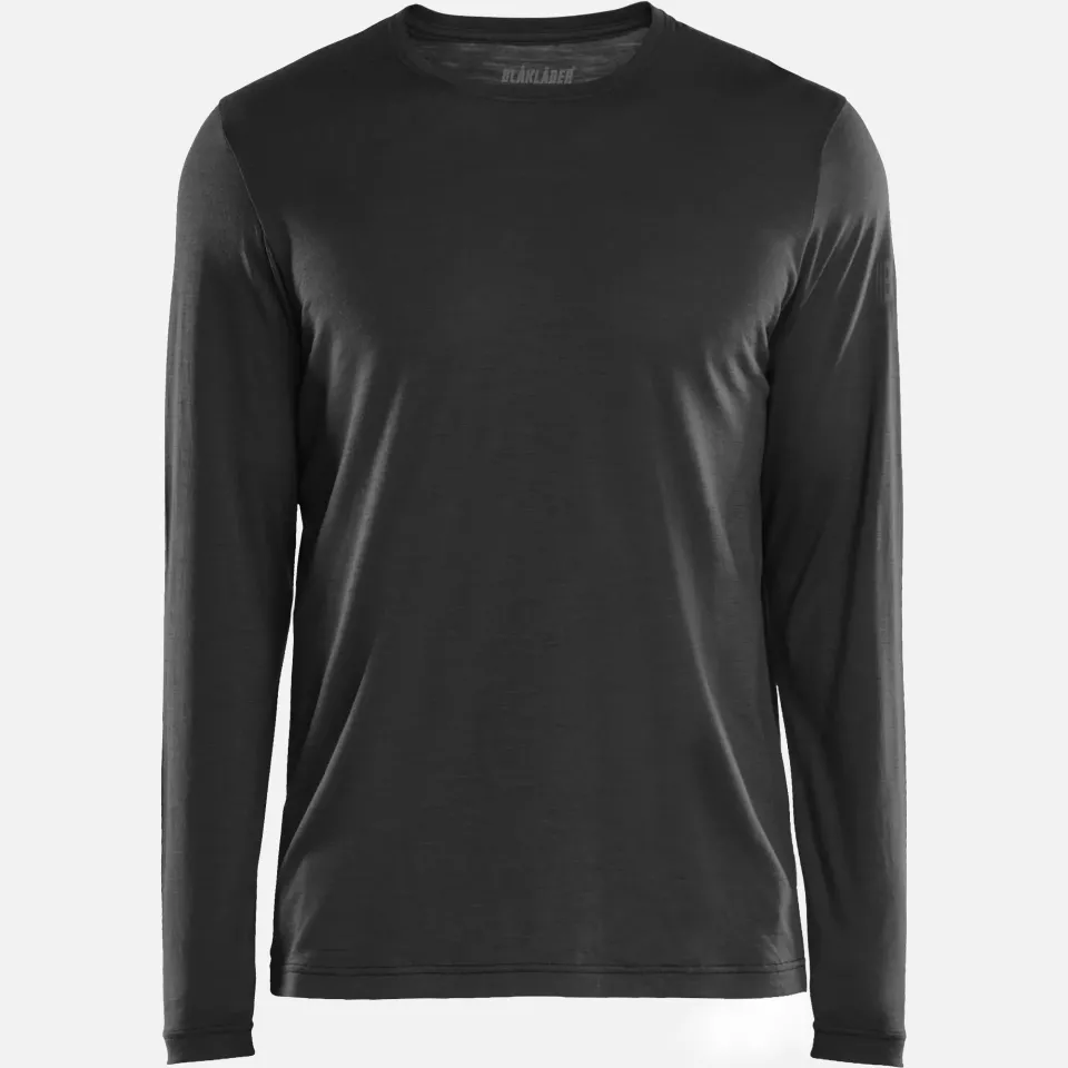 Blaklader 353817439900, Merino Wool Long Sleeve Shirt, Black, image 1, gallery thumbnail