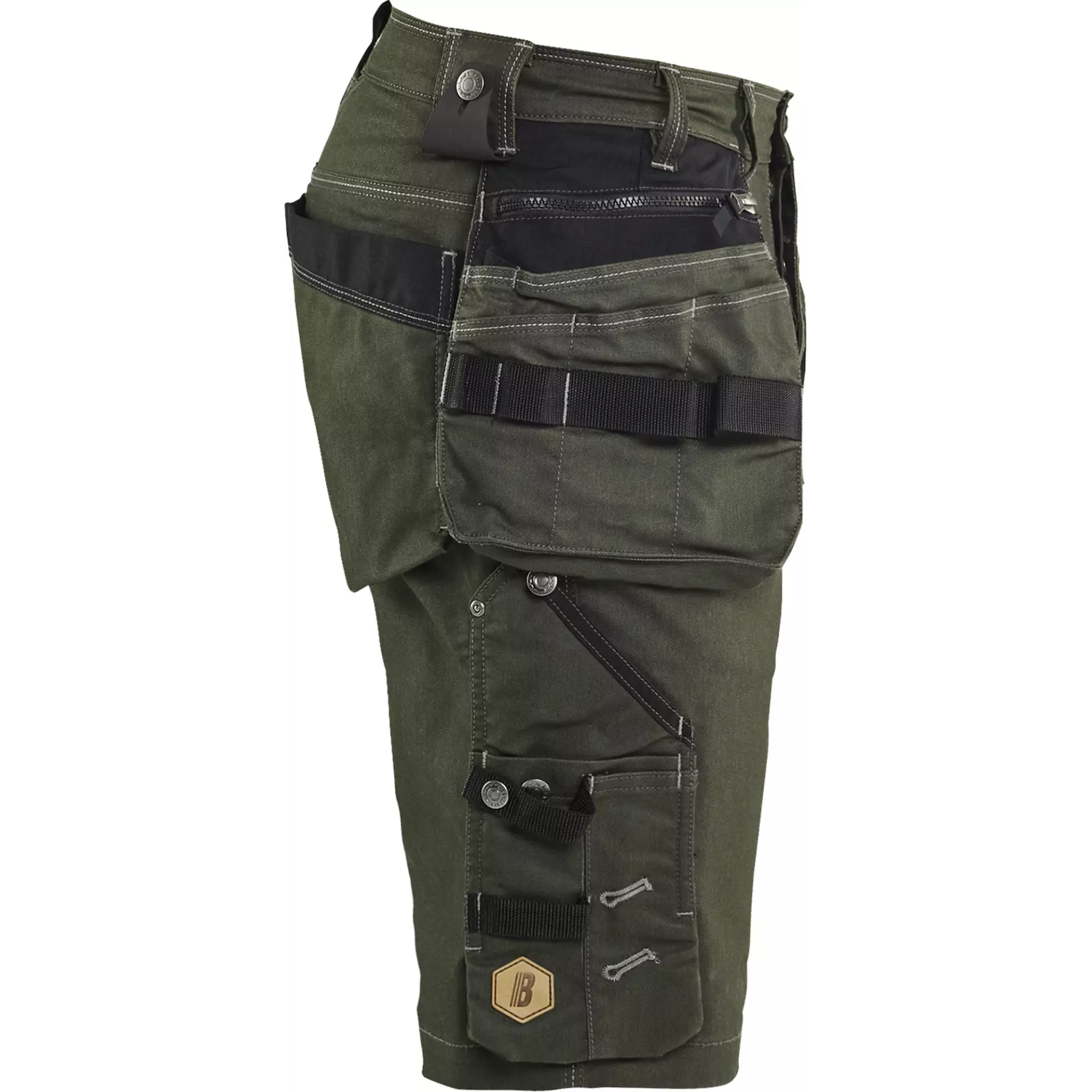 Blaklader 199211414298, X1900 Stretch Craftsman Shorts, Forest Green/Black, image 2
