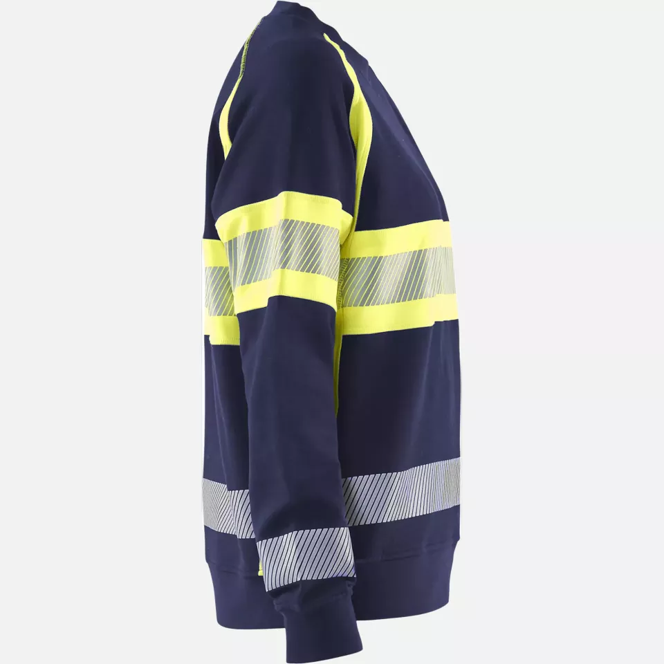 Blaklader 340911588933, High Vis Ladies Sweatshirt, Navy Blue/ Yellow, image 2, gallery thumbnail