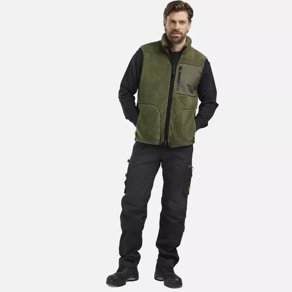 Blaklader 382029554109, Pile Vest, Autumn Green, image 5, gallery thumbnail