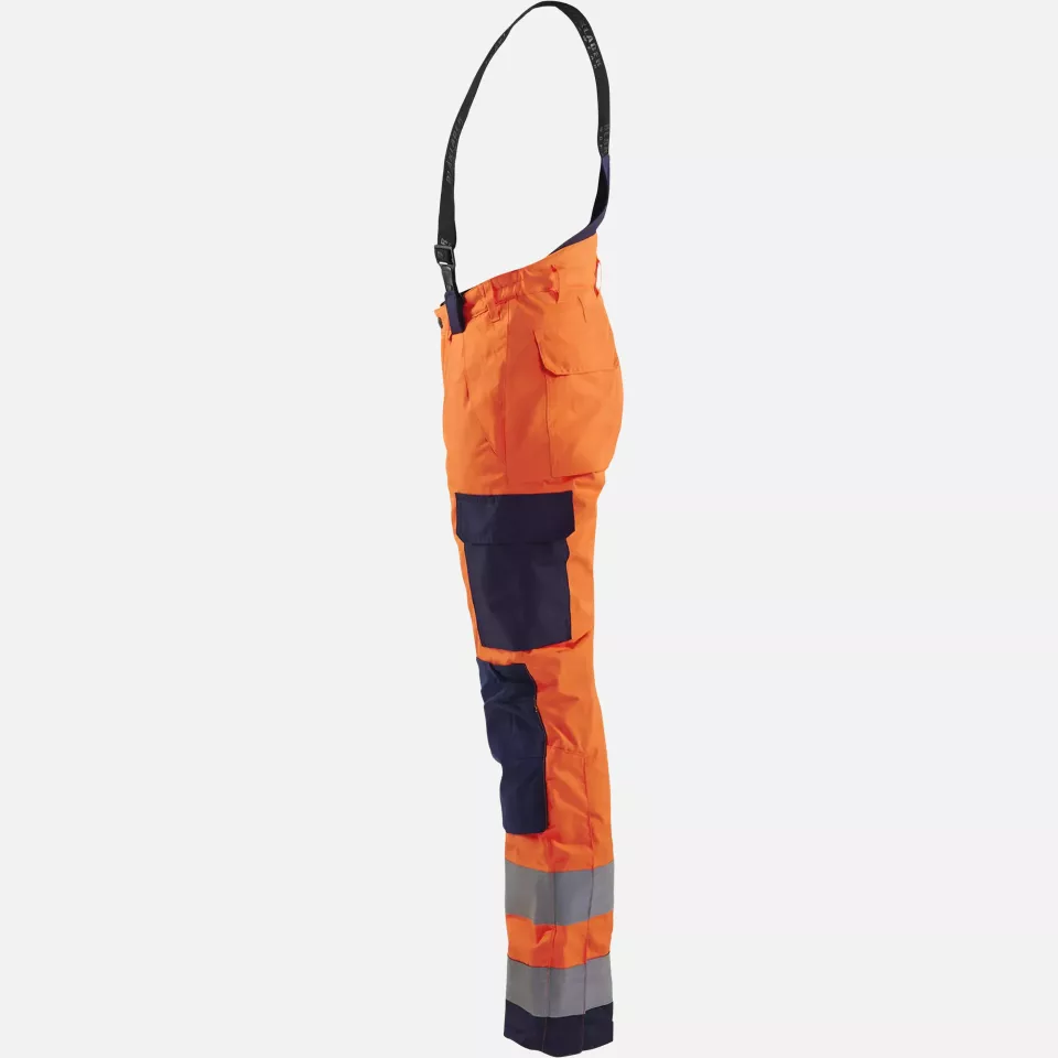 Blaklader 788519775389, High Vis Ladies Winter Work Trousers, Orange/Navy Blue, image 3, gallery thumbnail