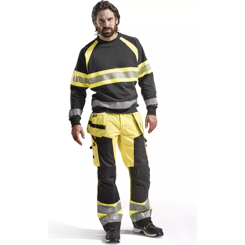 Blåkläder 156818113399, High Vis Craftsman Work Pants, Yellow/Black, image 5, gallery thumbnail