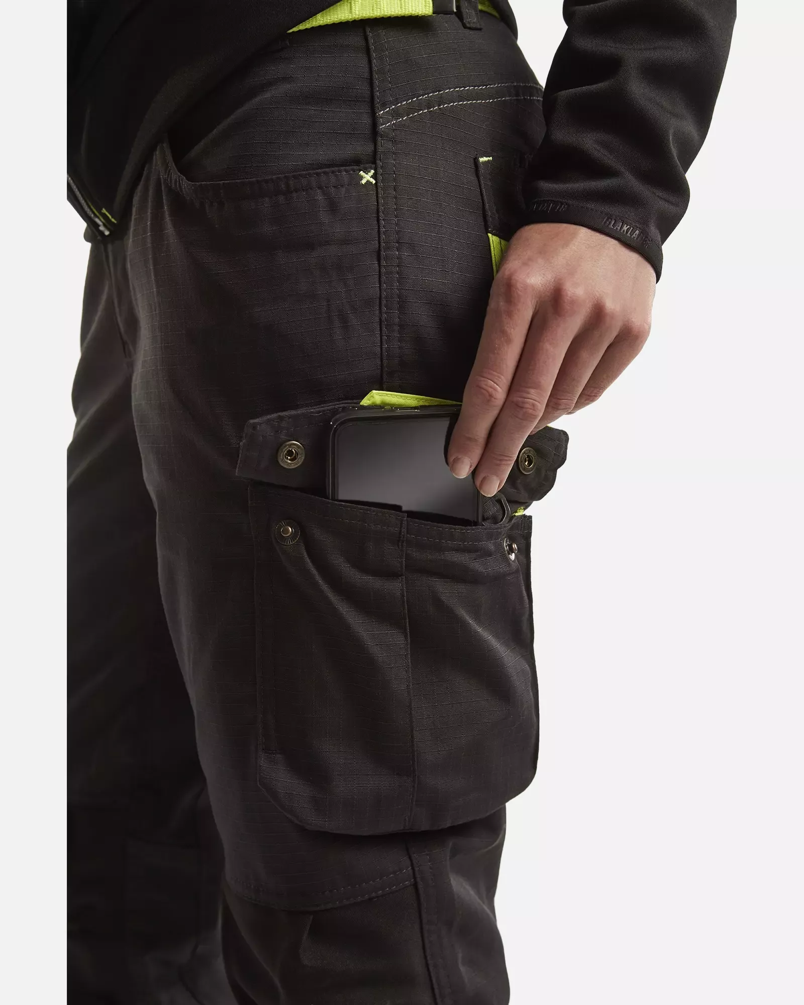 Blaklader 719513309933, Damen Stretch Arbeitshose, Schwarz/Gelb, image 10