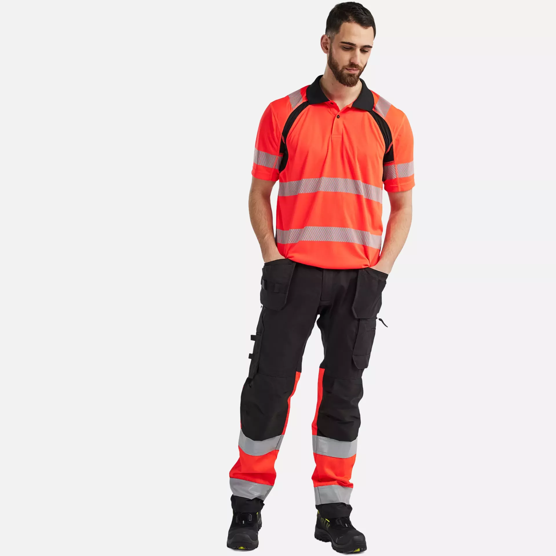 Blaklader 359510135599, High Vis UV Protection Polo Shirt, Red/Black, image 5