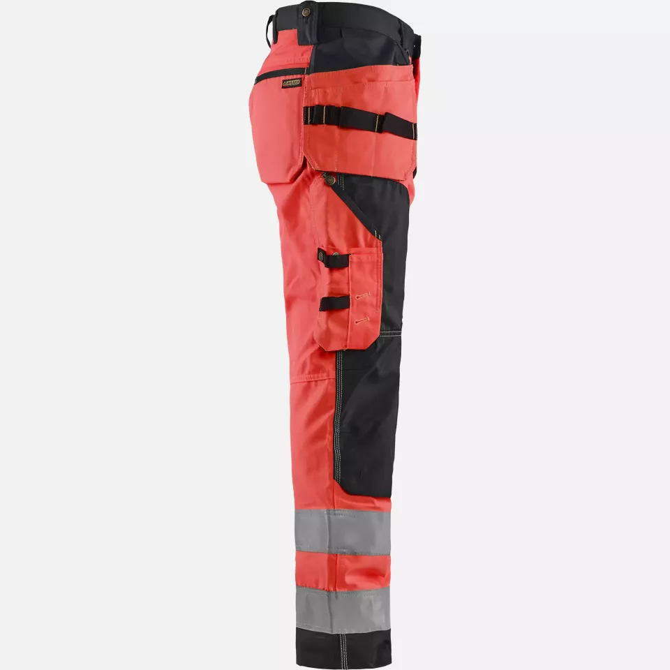 Blaklader 156818115599, High Vis Craftsman Work Trousers, Red/Black, image 2, gallery thumbnail