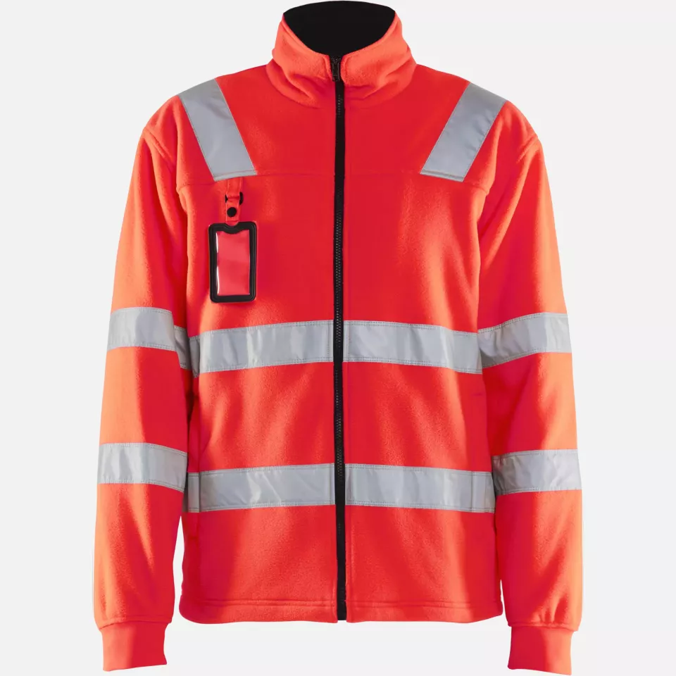 Blaklader 483325605500, High Vis Fleece Jacket, Red, image 1, gallery thumbnail