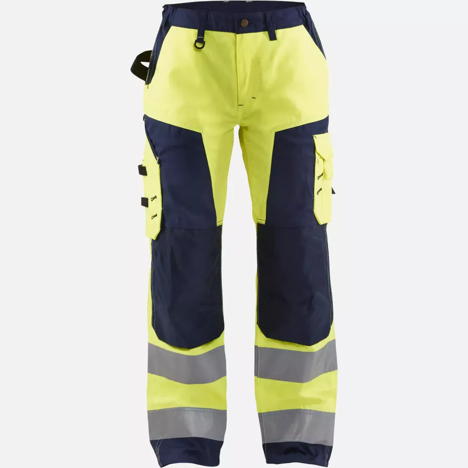 Blaklader 715518113389, High Vis Ladies Work Trousers, Yellow/Navy Blue, image 1, gallery thumbnail