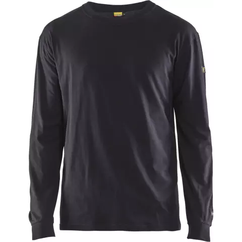 Blaklader Flame Resistant Long Sleeve T-Shirt, Navy Blue