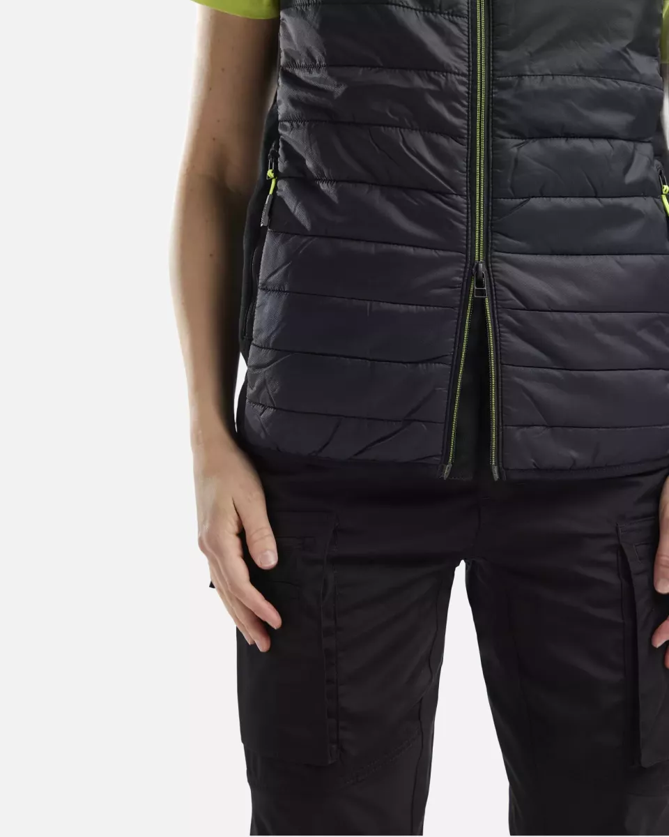 Blaklader 386420309933, Women's Lined Vest, Black/Yellow, image 6, gallery thumbnail
