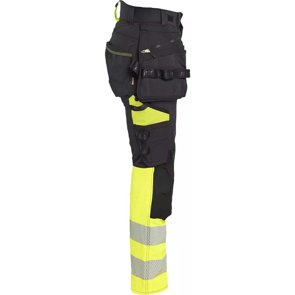 Blaklader 702516489933, High Vis Ladies 4-Way Stretch Trousers, Black/Yellow, image 2, gallery thumbnail