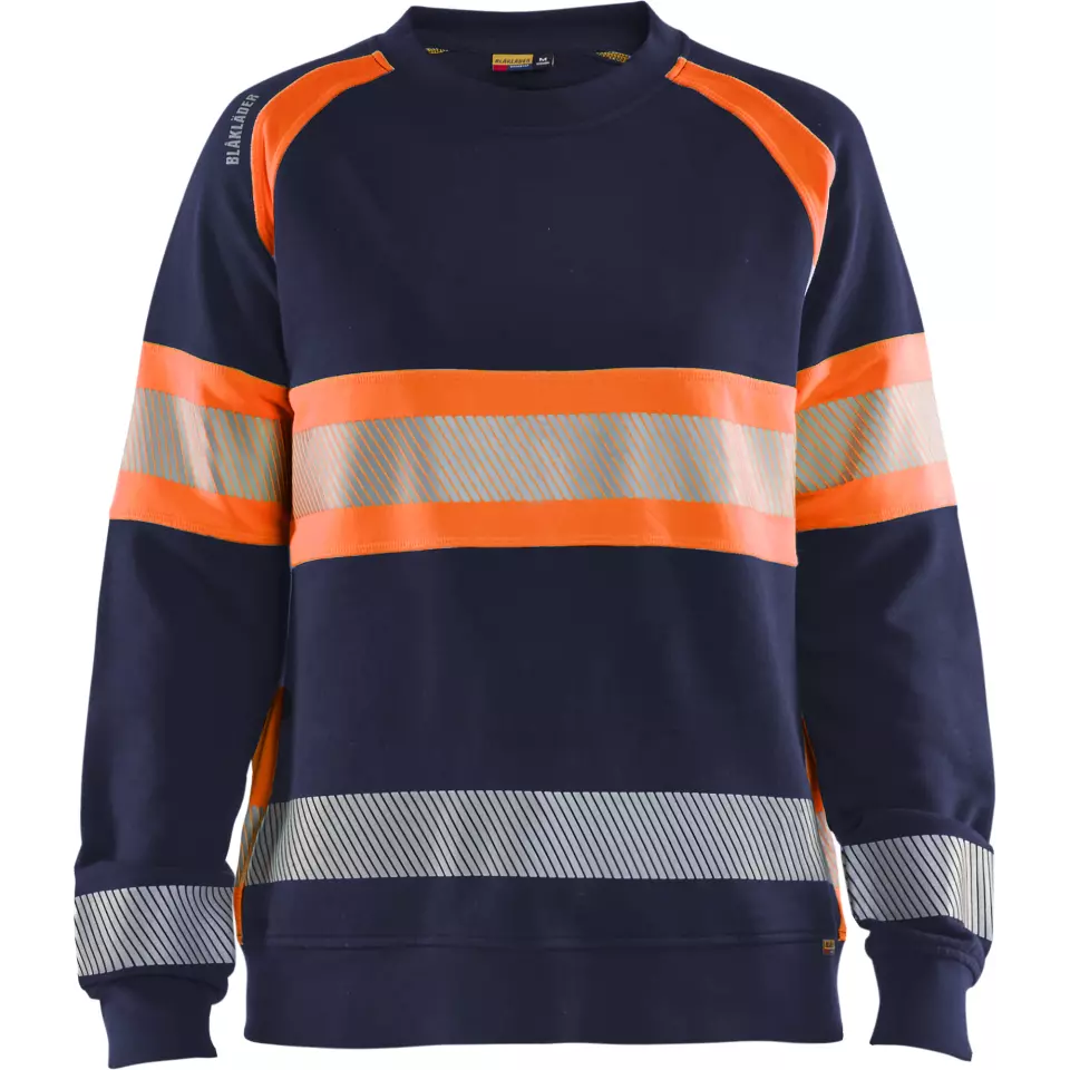 Blåkläder 340911588953, High Vis Women's Sweatshirt, Navy Blue/Orange, image 1, gallery thumbnail