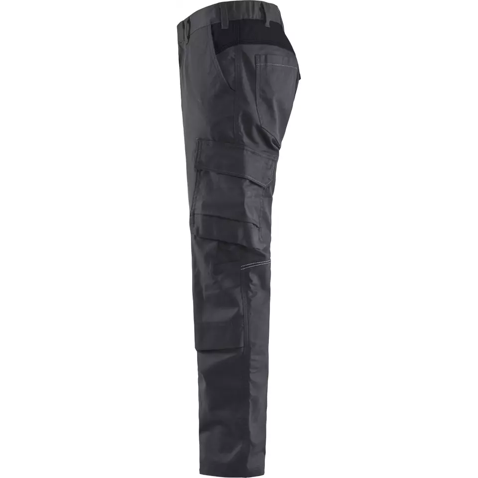 Blaklader 144818329699, Industry Stretch Work Trousers with Knee Pad Pockets, Medium Grey/Black, image 3, gallery thumbnail