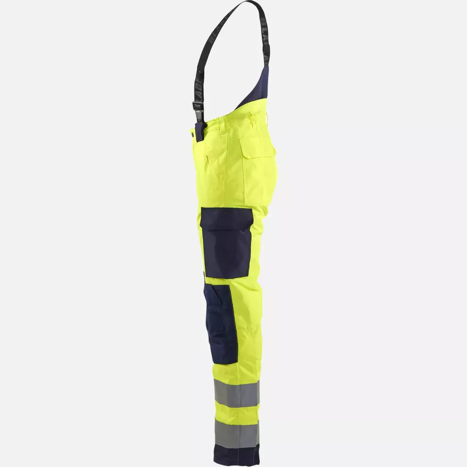 Blaklader 788519773389, High Vis Ladies Winter Work Trousers, Yellow/Navy Blue, image 3, gallery thumbnail
