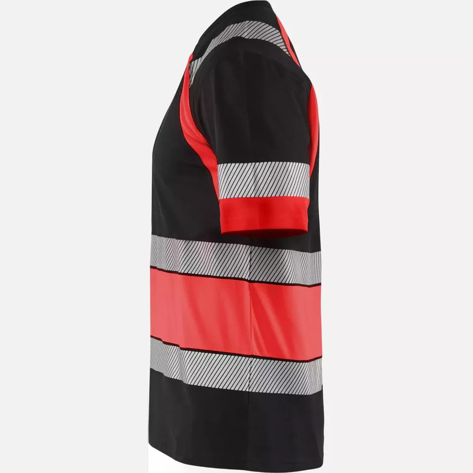 Blaklader 342110309955, High Vis T-Shirt, Schwarz/High Vis Rot, image 3, gallery thumbnail