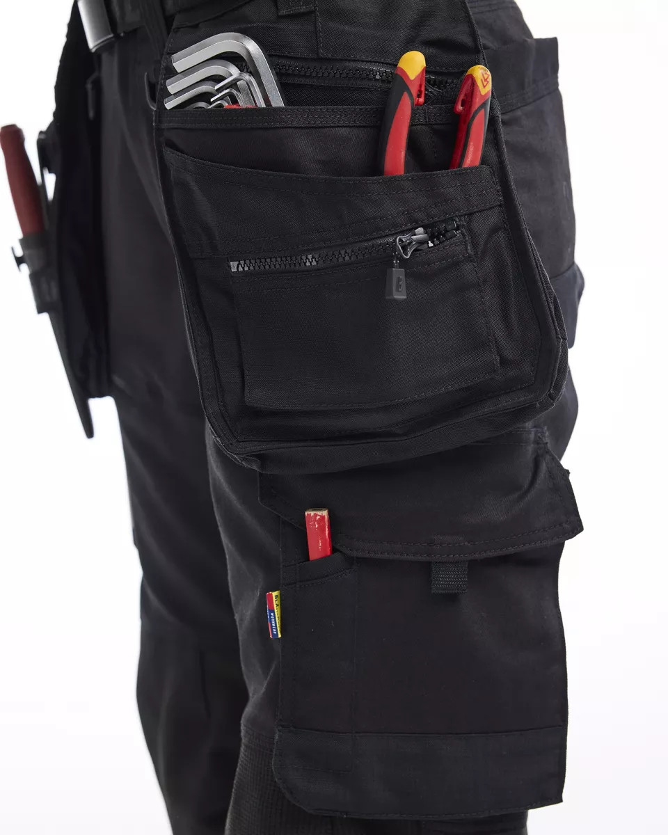 Blaklader 717011499999, STRIKER Ladies Stretch Craftsman Work Trousers, Black/Black, image 6, gallery thumbnail