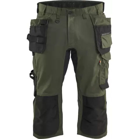 Blaklader Stretch Craftsman Pirate Shorts, Forest Green/Black