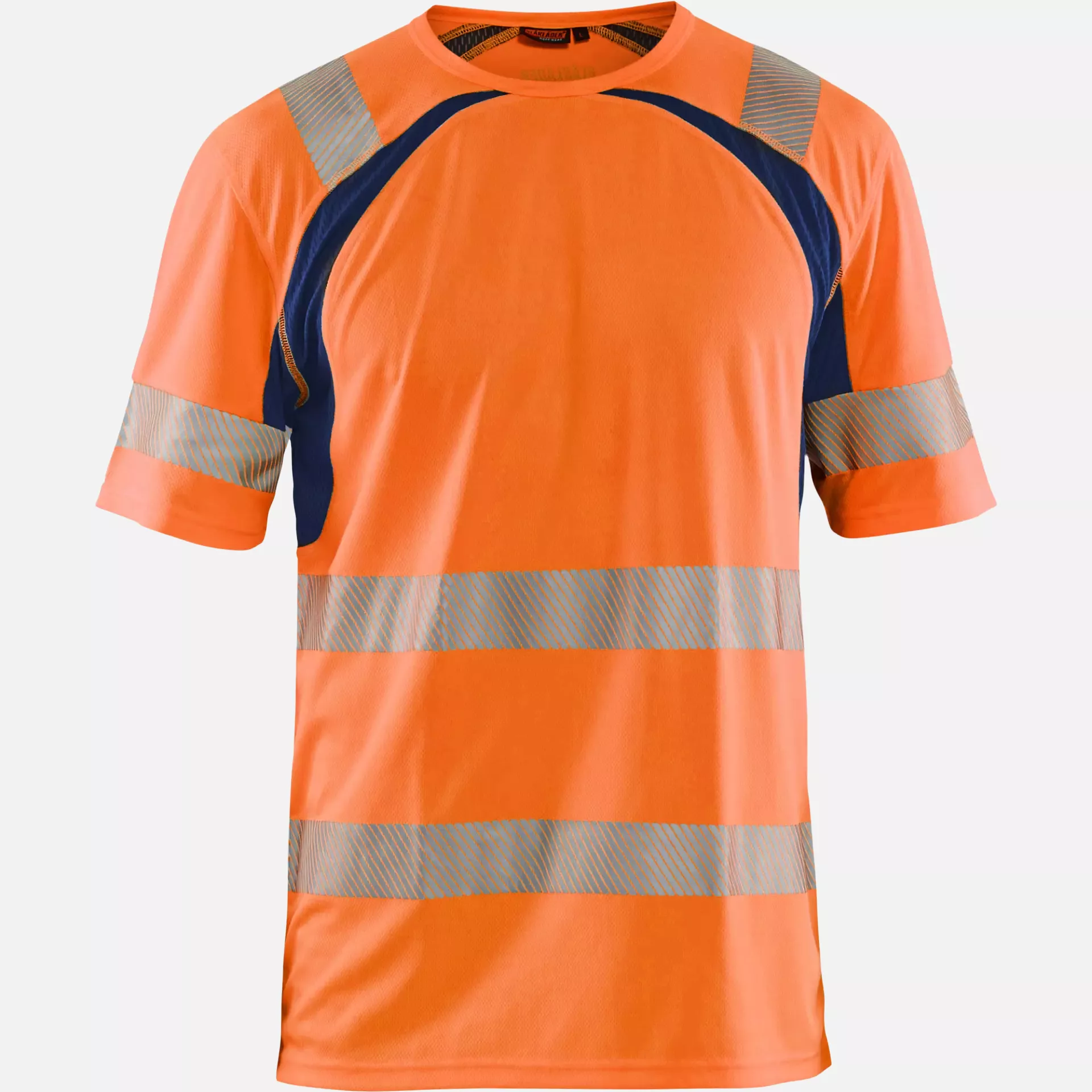Blaklader 339710135389, High Vis UV Protection T-Shirt, Orange/Navy Blue, image 1