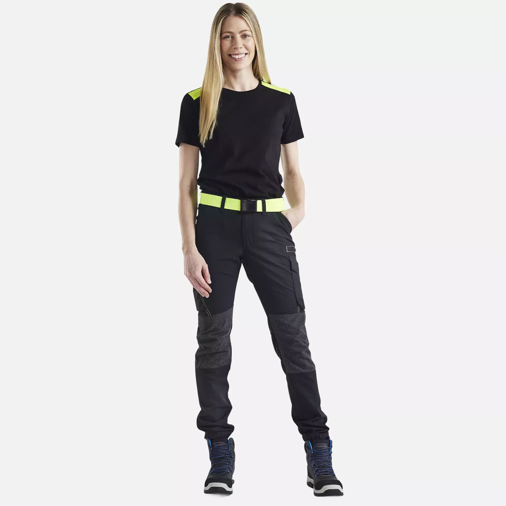 Blaklader 347910429933, Ladies T-Shirt, Black/Yellow, image 5