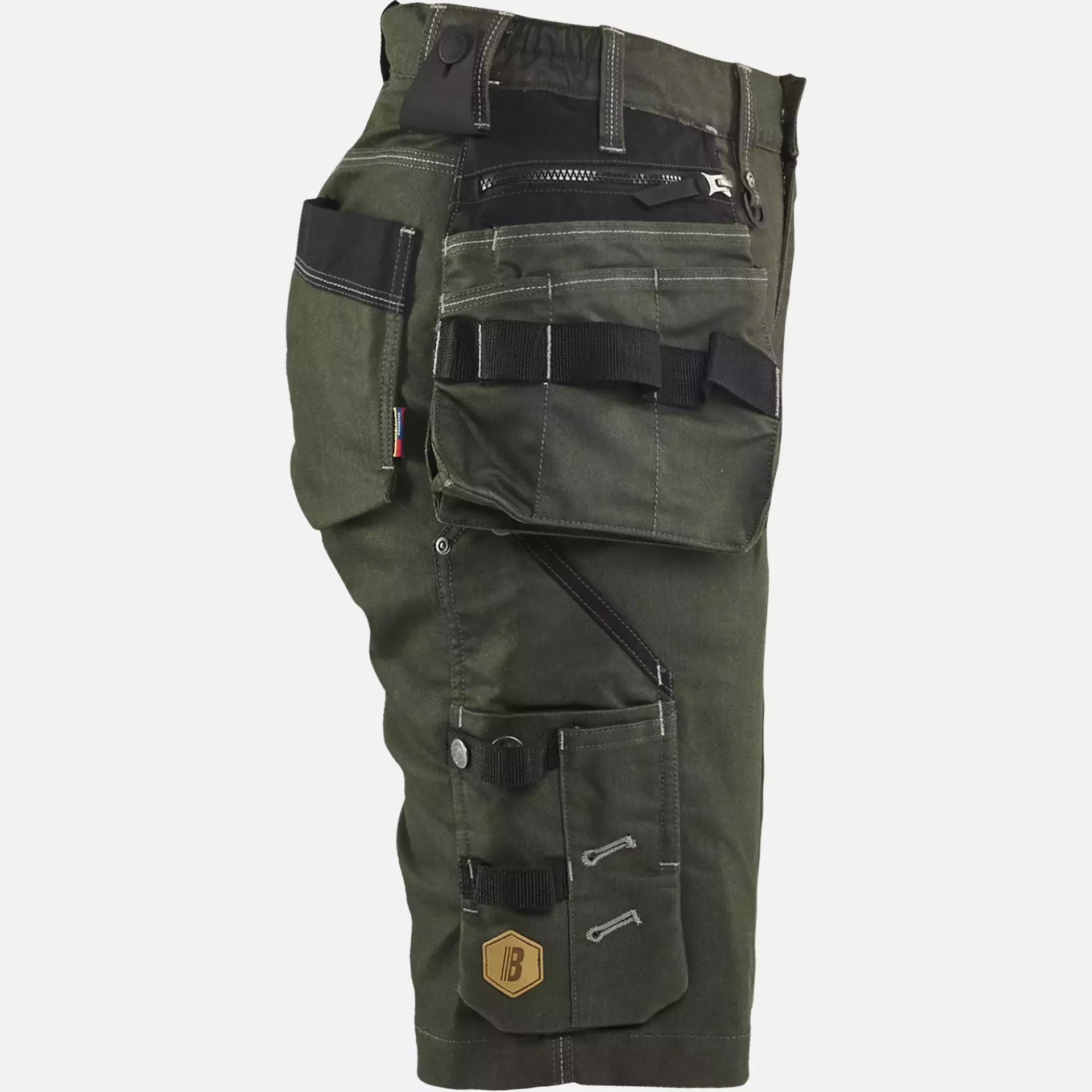 Blaklader 799211414298, X1900 Ladies Stretch Craftsman Shorts, Forest Green/Black, image 2